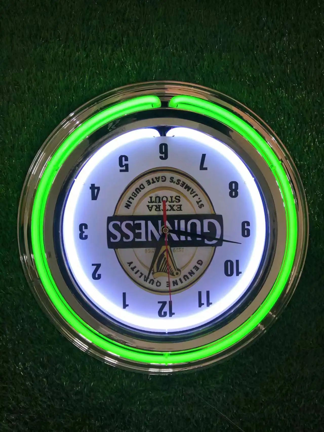 16 Inch Plastic Neon Clock Double Neon Light Luminous Wall Clock Buy