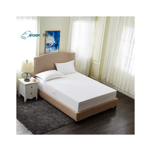 Hotel Waterproof 100% Cotton Knitted Mattress Protector Cover With Zipper Closure