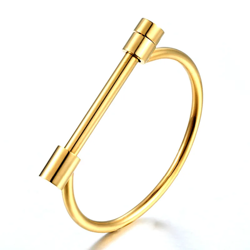 gold screw cuff bracelet