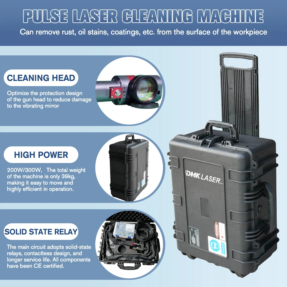 Hot Sale 100w 200w 300w Laser Rust Cleaner Removal Fast Delivery Classic Car restoration Continuous Pulse Laser Cleaning Machine
