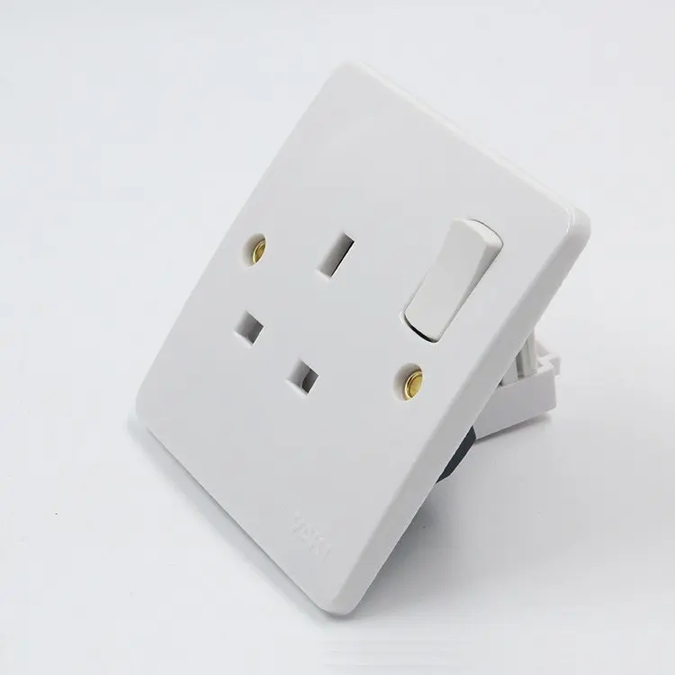 Color Box Electric Wall Socket Safe Copper Abs High Quality Uk Standard