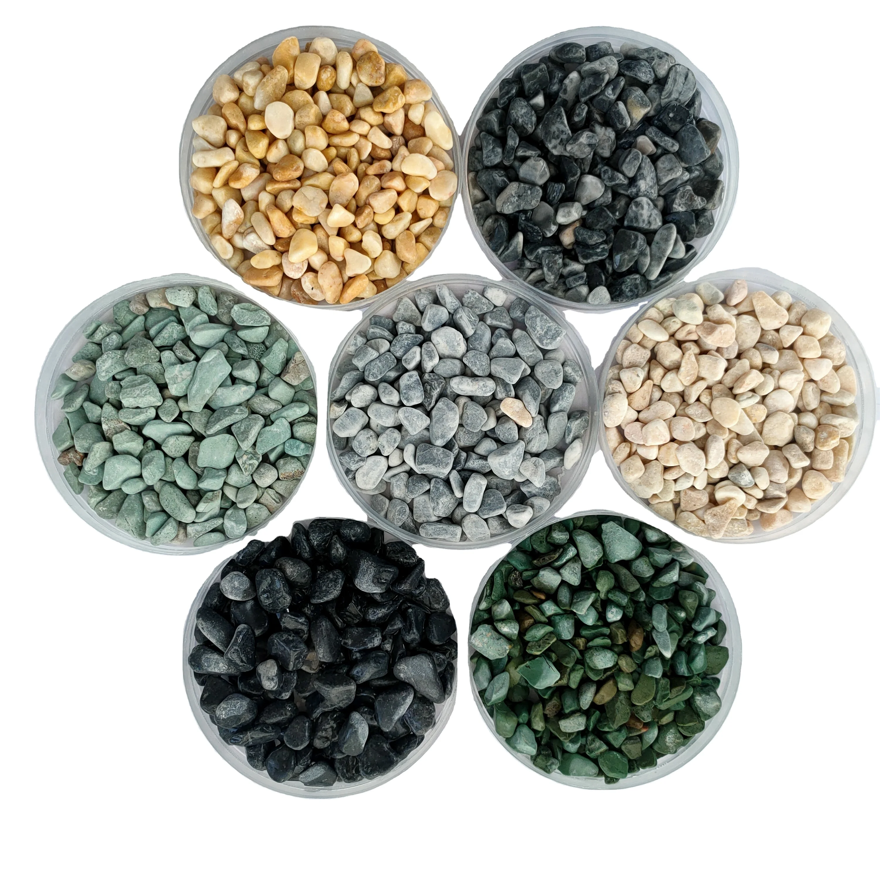 Natural Polished Rolling Flower Colored Jade Pebbles for Garden Landscaping and Fish Tank Decor Sports Flooring Accessory