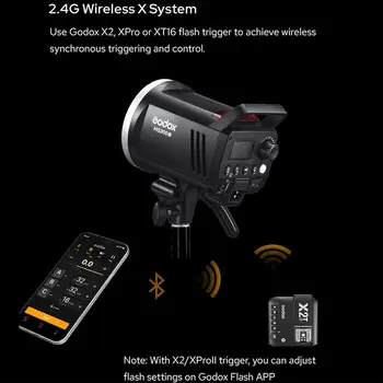 Godox-MS200V MS200-V LED Studio Flash 200W LED Light 2.4G GN53 5600K CCT with LED Modeling Lamp Bowens Mount Power Stability detail image