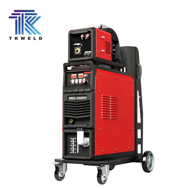 Heavy Duty Double Pulse Industrial 400 DP MIG TIG MMA Multi Function Welding Machine Welder with Trolly