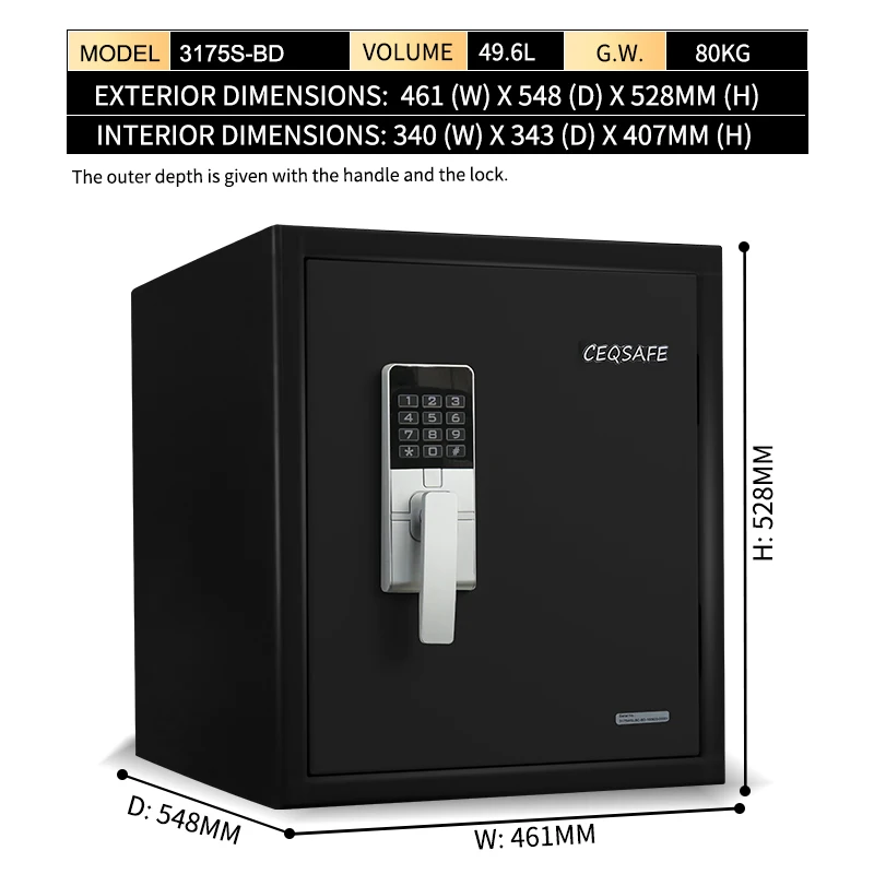 CEQSAFE Custom Large Capacity Safes Electronic Safe Deposit Safety Deposit Box Safe Fireproof manufacture