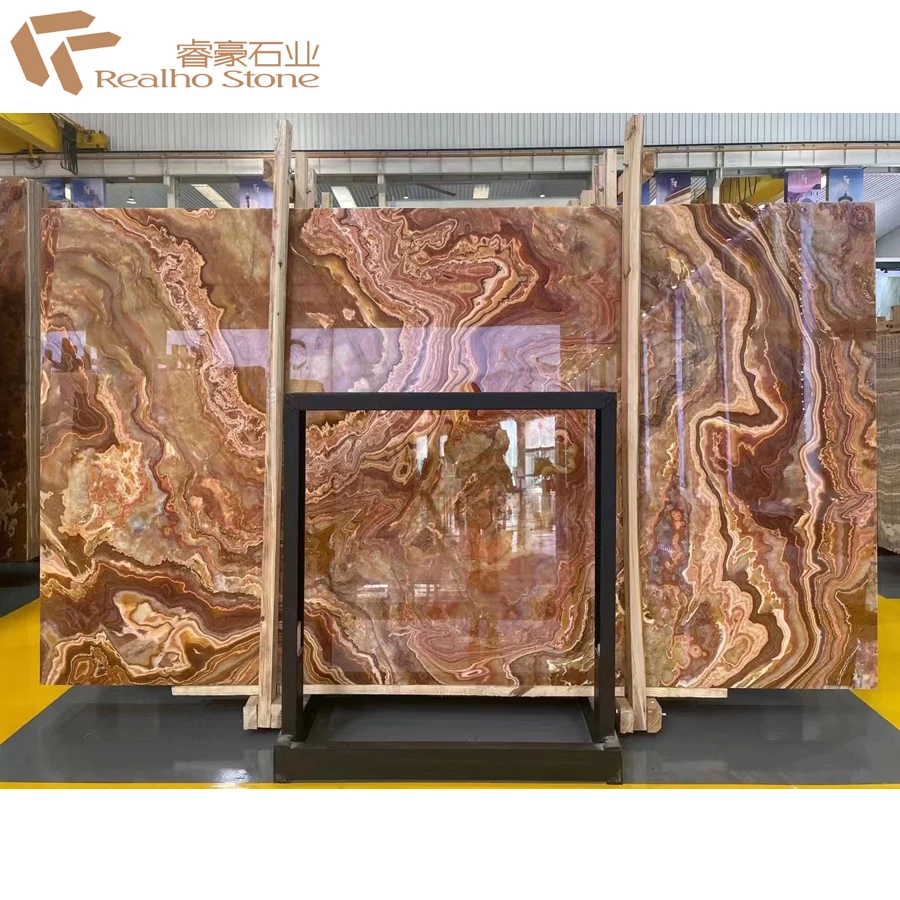 Factory Price Backlit Red Onyx Marble Stone Slab