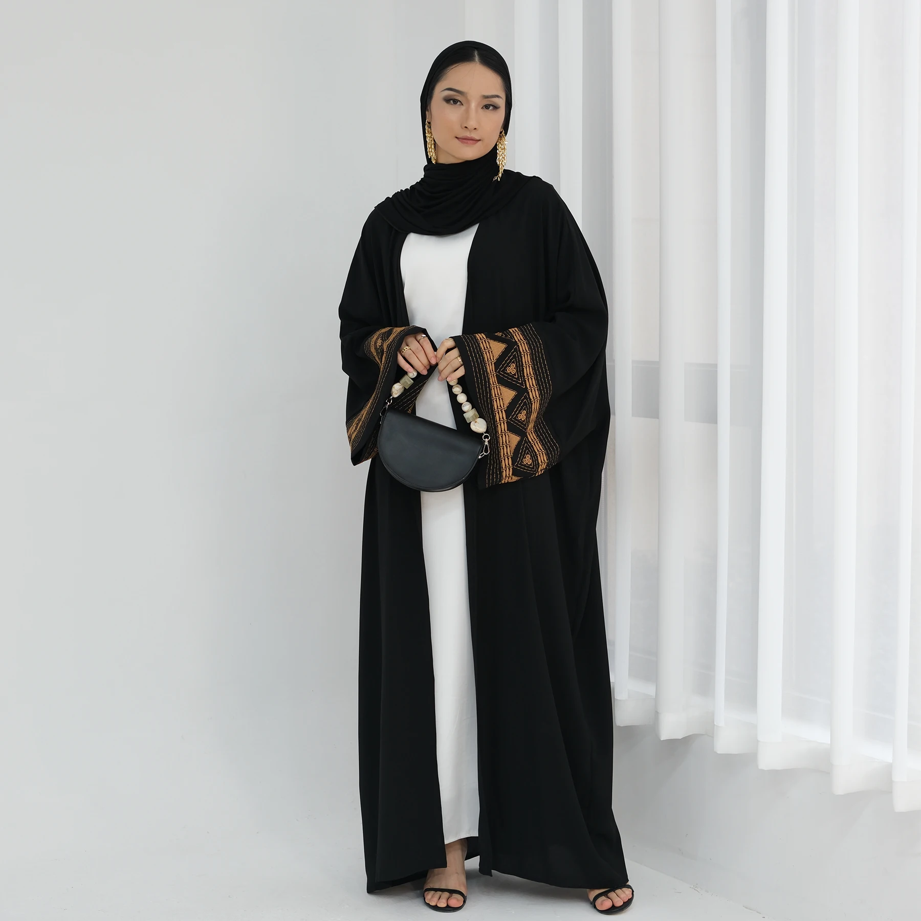 Loriya Latest Embroidery Abaya Designs Front Open Abaya Women Muslim Dress Abaya 2025 Islamic Clothing