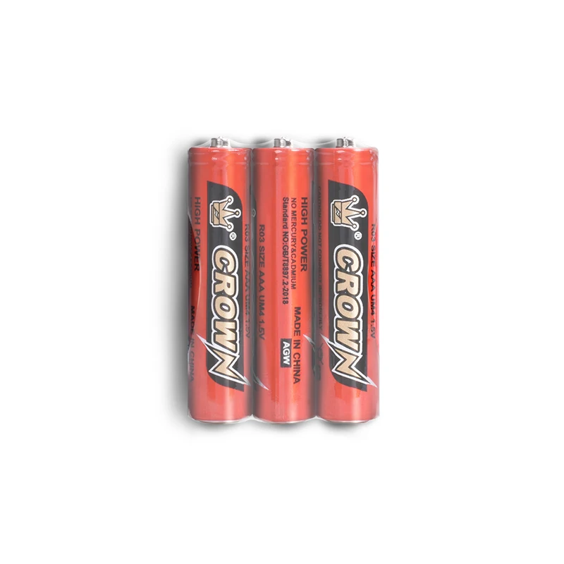 Долгий срок годности сухих ячеек CROWN C R03 UM4 1,5 в aaa, углеродный цинковый аккумулятор