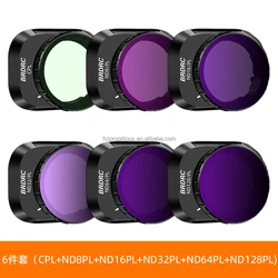 Lot 6 Filtres ND/CPL/UV Pour Drone DJI Flip - ND16,32,64,128 + CPL + UV - Verre Optique HD