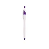 Cuerpo de bolígrafo morado con recambio negro.