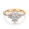 Bague en or massif 10 carats avec diamant de laboratoire.