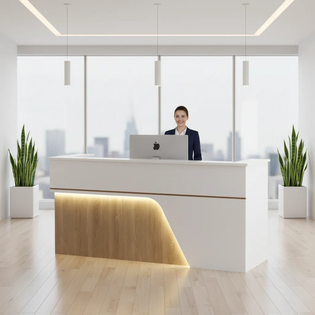 Modern Front Desk Reception Counter Office Salon Hotel Modern Luxury Furniture Hospital Desk Cafe for Beauty School image 2