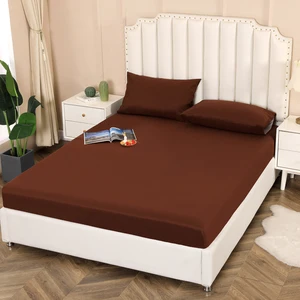 Custom Top Online Seller  100% Polyester Fitted Bed Sheet Set Waterproof Flat Sheet