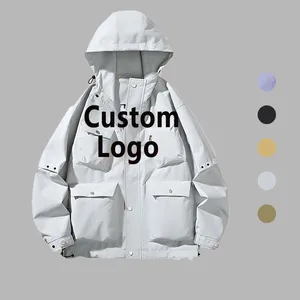 Custom Jacket Brand Jacket Men's Winter Sports Coat Hooded White and Black Colors Printed Pattern 5X Jackets
