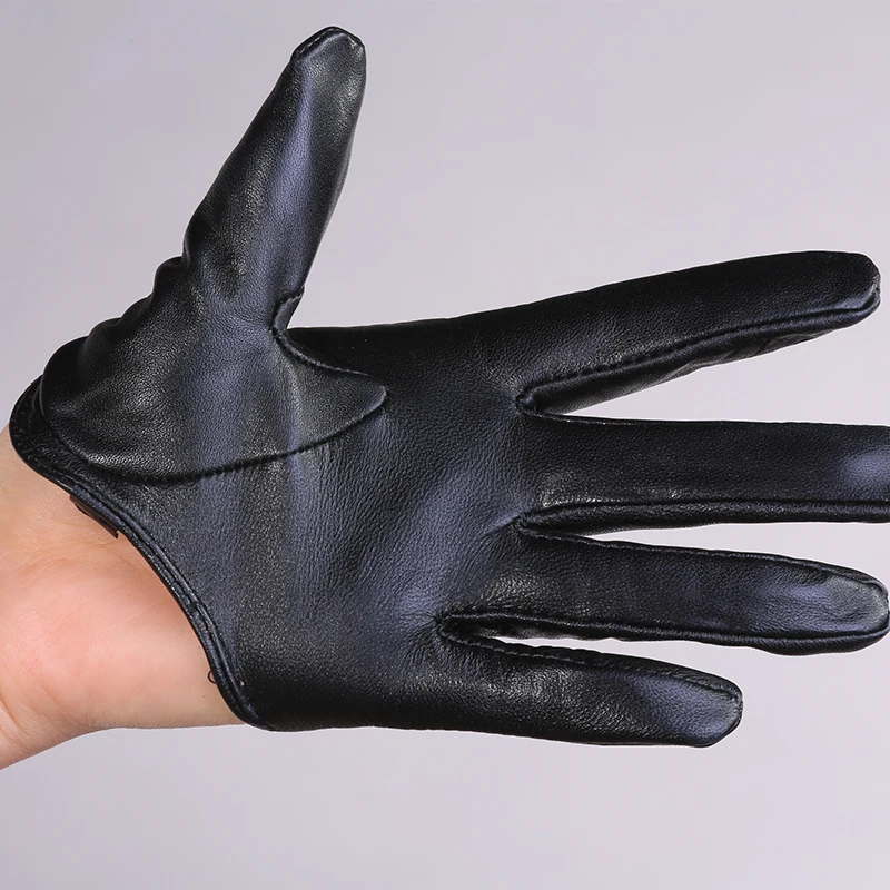 Pretty Half Palm Gloves Leather Touch Screen Leather Hand Gloves - Main Image