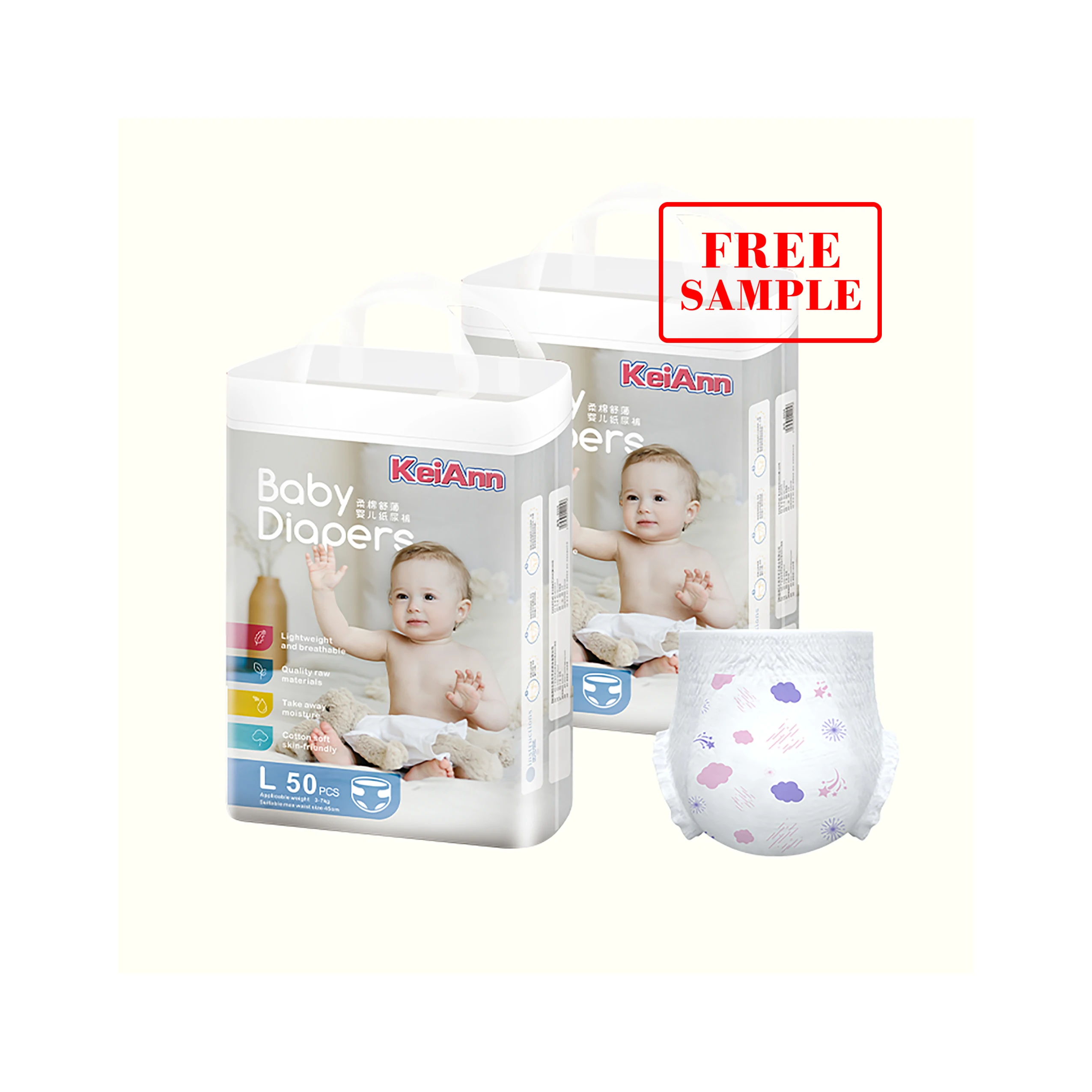Disposable Baby Pull up Diapers Nappy Free Sample Baby Pants Sleepy Baby  Diapers