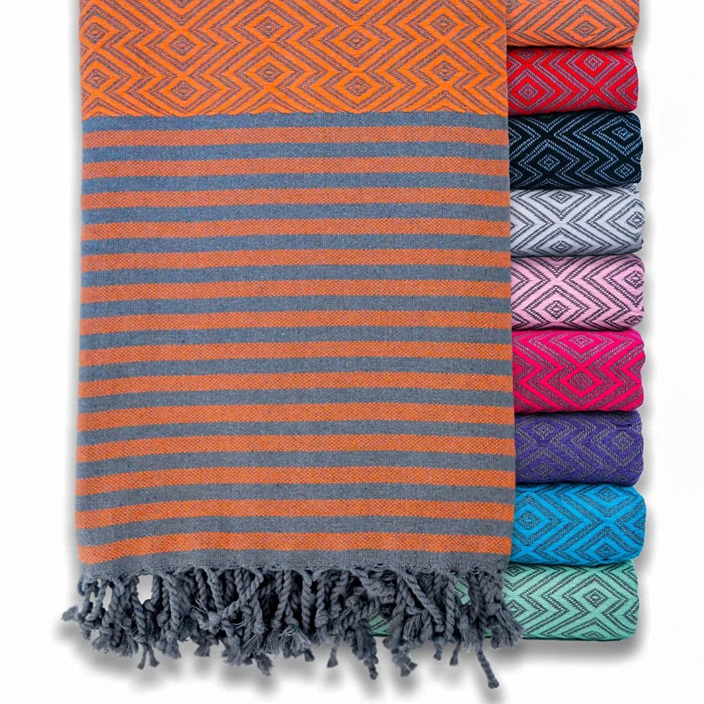 Wholesale High Quality custom  turkish towels Printed Cotton custom Towels Beach With Tassel for bath