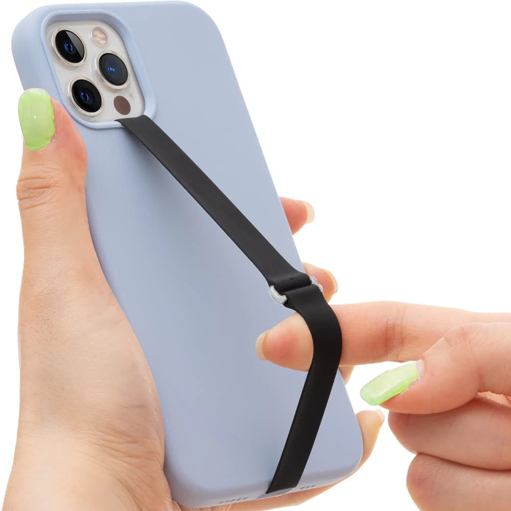 Stretching Silicone Phone Strap As Cell Phone Grip Holder, Reusable Slim Cell Phone Case Holder Strap