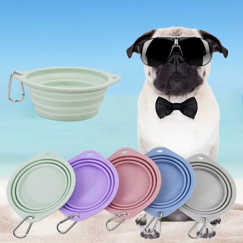 New Arrivals Pet Food Feeding Bowl Dog Cat Water Drinking Bowl Foldable Pet Dog Silicon Feeding Bowl