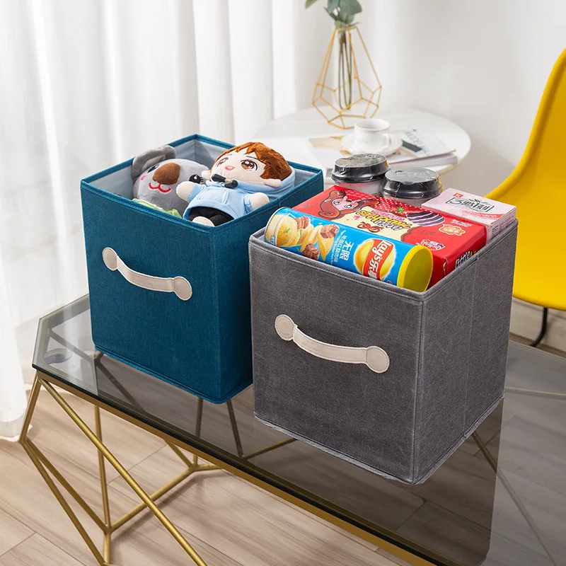 Modern Simple Collapsible Cloth Storage Bin Moisture-Proof Waterproof Multi-Purpose Folding Kids' Toys Organizing Square PC