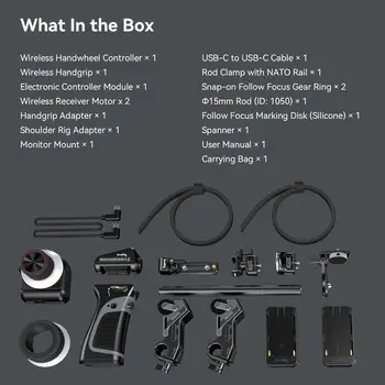 Small Rig MagicFIZ Wireless Follow Focus Two Motor Kit with Handwheel Controller Wireless Handgrip and Two Receiver Motor 3918 detail image