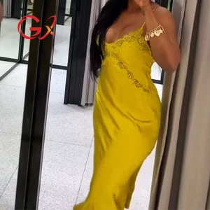 GX4203 Fashion 2026 Clothing Boutique Spaghetti Strap Sleeveless Sexy Long Party Dress Elegant Backless V-neck Maxi Dresses