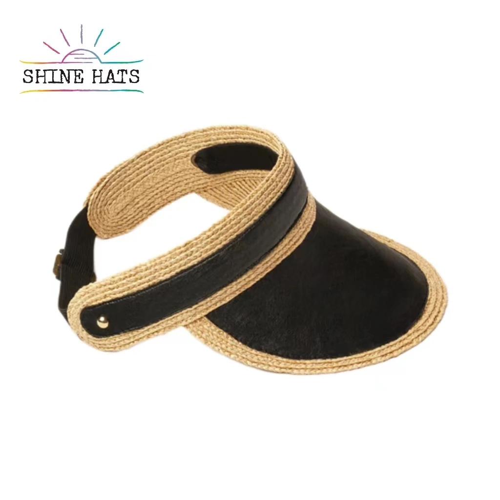 Shinehats 2024 Luxury 0.6raffia Visor Hat - Handmade Straw display picture 2