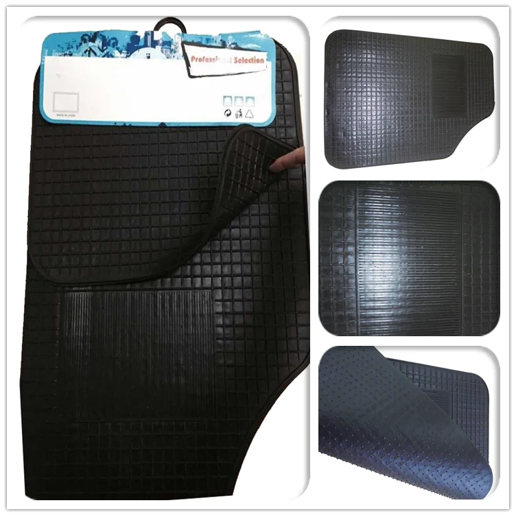 Easy Clean Universal 4 Pcs Colorful Black Pvc Custom Car Floor Mats