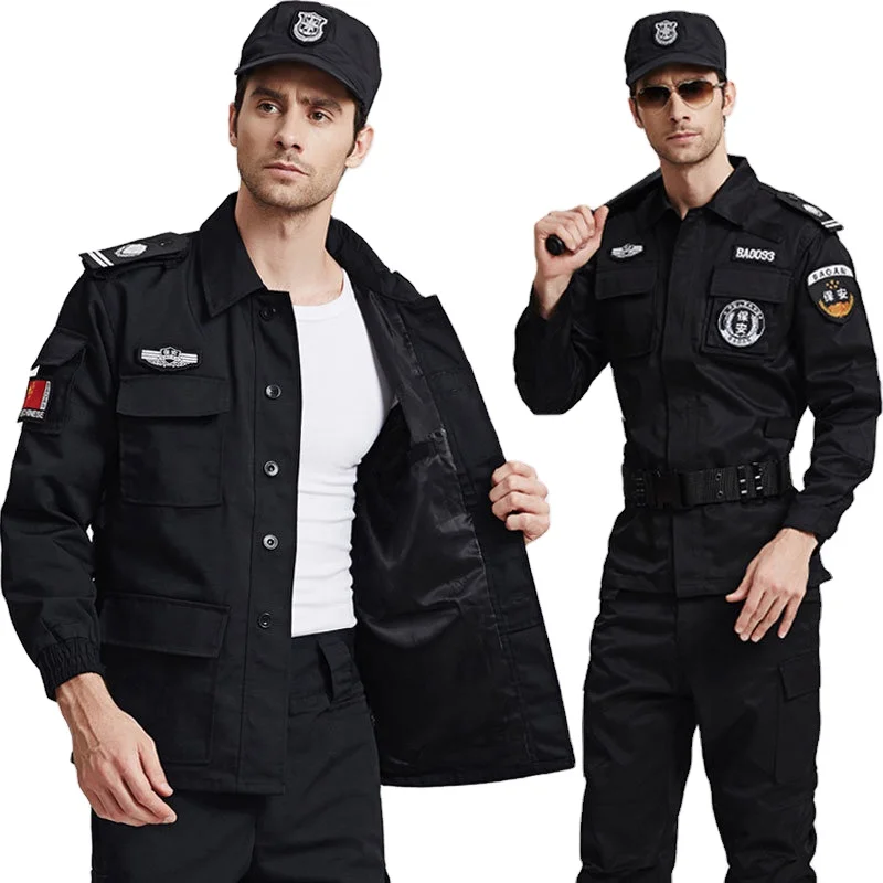 Factory Black Security Jacket Guard Uniform Tactical Clothing Airport Security Shirt Uniforms