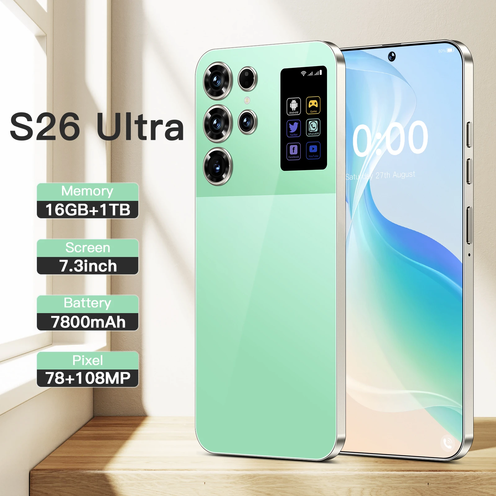 2025 New S26 Ultra 5G Smartphone: 7.3