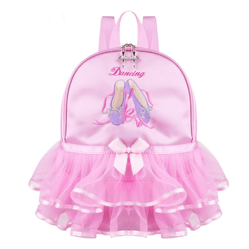 Girl Dance Bag Female Dance Backpack Infant Kids Bucket Ballet Bag Pink Color 