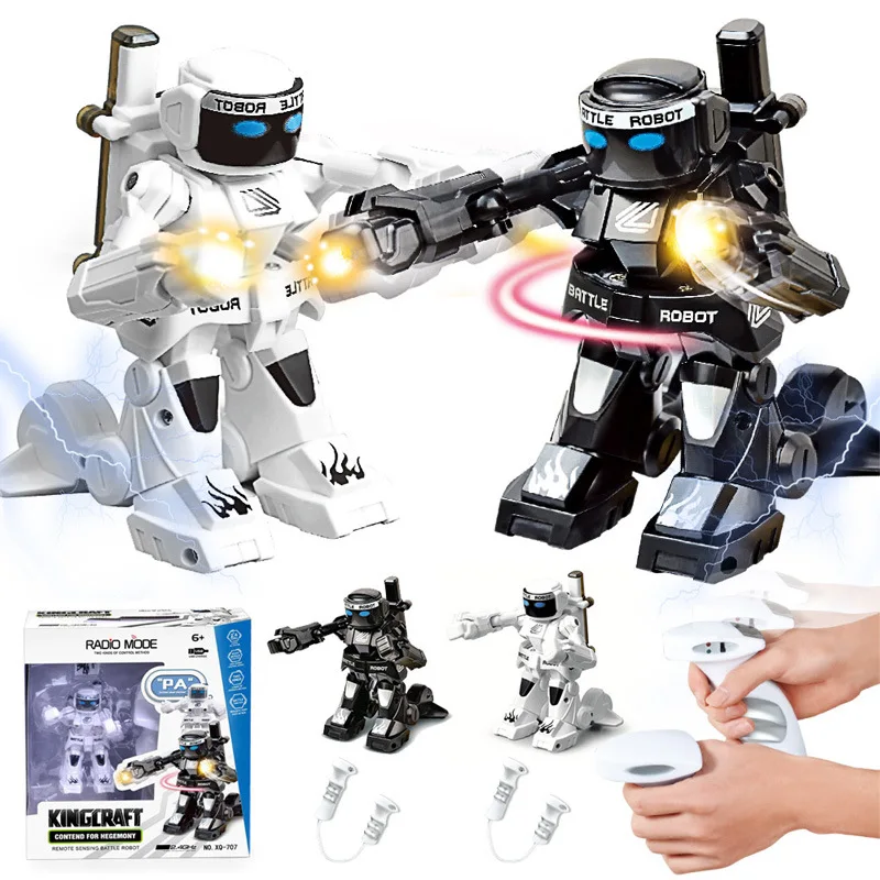 Remote Control Sensory Electric Fighting Robot Boy Battle Toy Interactive Two-Person Gravity Induction Made of Durable Plastic