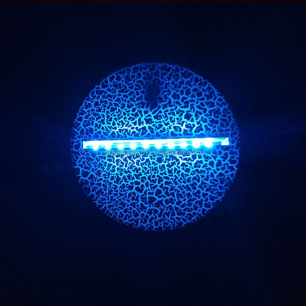 RGB Color Black Crack Round Cordless LED Table Lamp Base 3D LED Night Light Base with USB Cable
