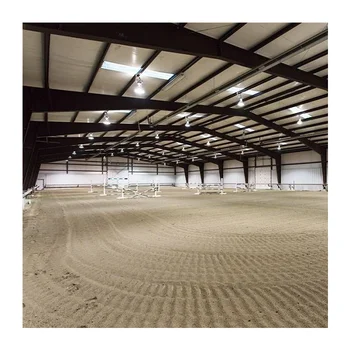 metal free span light steel structure frame building prefabricated indoor horse riding arena barn shed house hall design