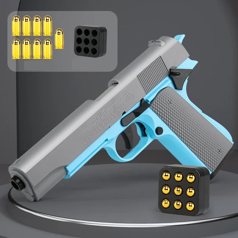 Kid's Pure Throw Shell M1911 Toy Guns Non Firing Model Empty Hanging Back Chamber Hand Loaded Toys