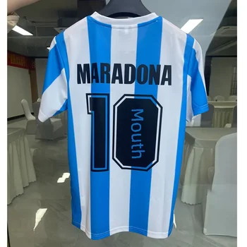 Retro ball 10 Maradona Jersey commemorative version Football suit Wholesale New Breathable Sports Sublimation Soccer Jersey