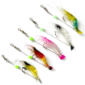Artificial Luminous Shrimp Bait Kit with Built-in Hook Fishing Tackle Soft Plastic Sea Fishing Shrimp Lures – Soft Lure – view 2