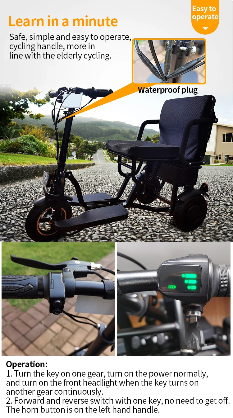 48v Foldable Disability Disabled Scooter Folding Handicap Electric