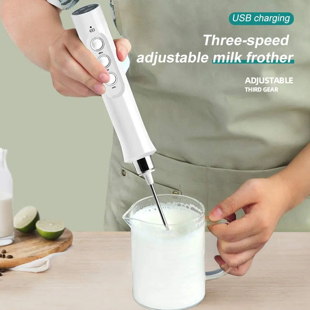 Professional Milk Frother 3 Speed Level Usb Recharging Milk Frother ...