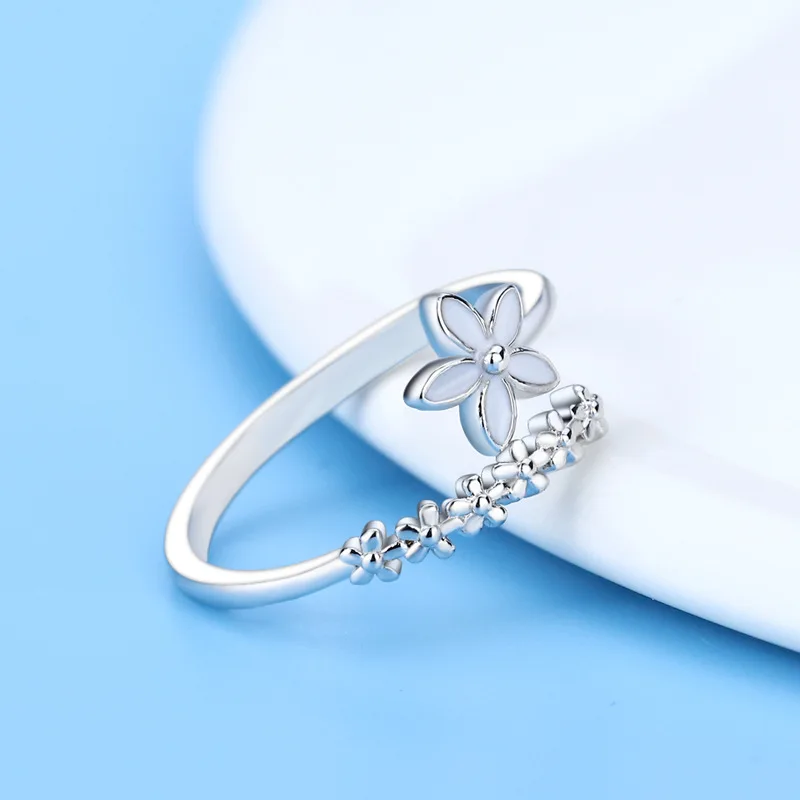 Simple Fashion Flower Index Finger Ring Resizable Opening Rings Student Jewelry Wholesale