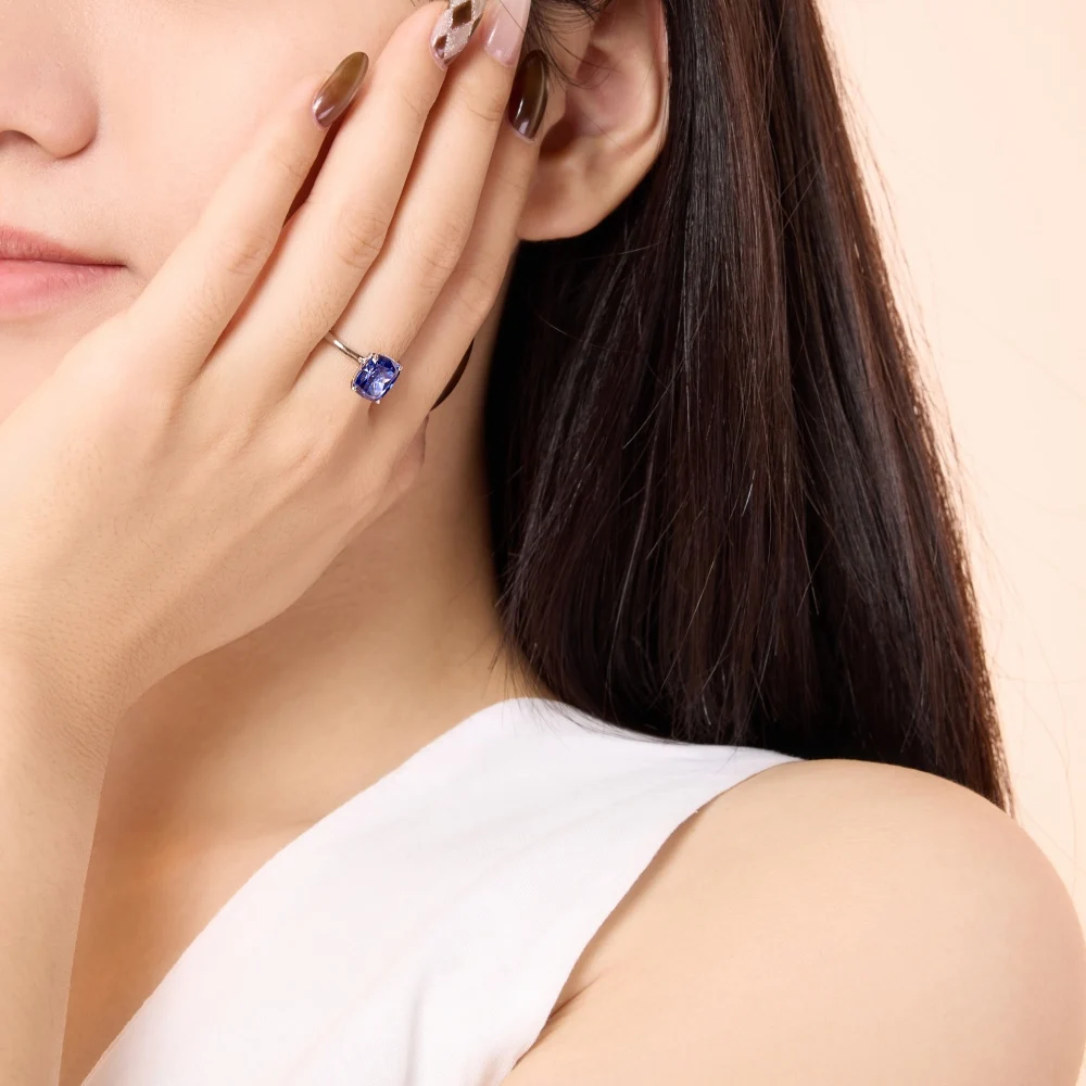 KAKODIY Fine Jewelry Bulk 925 Sterling Silver Imitation Sapphire Blue 2.5ct 5A Cubic Zirconia Women's Jewelry Accessories Everyday Beautiful Ring detail 1