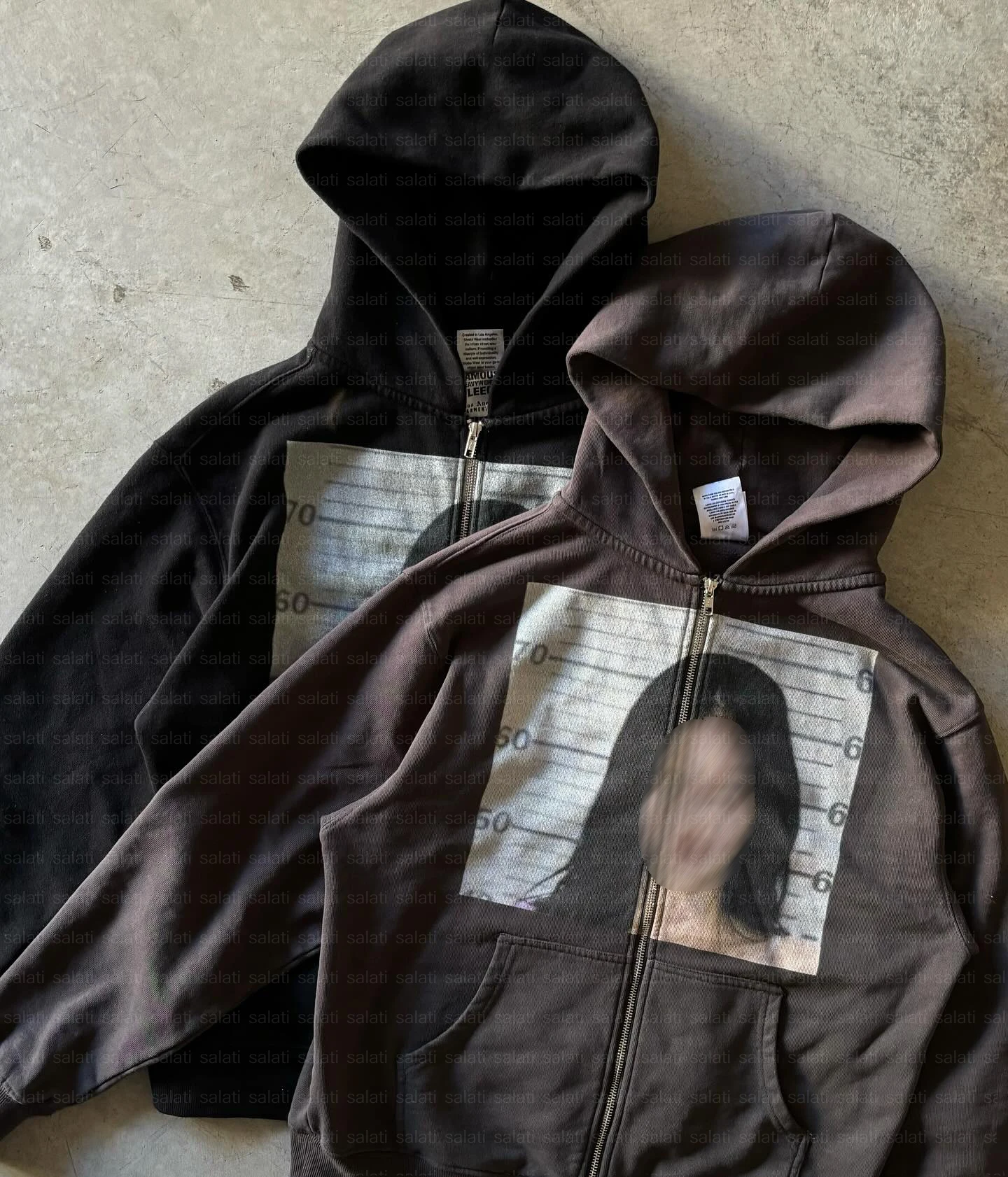 Hoodie Manufacturer Streetwear Stringless 400 GSM Heavy Cotton French Terry Vintage Acid Wash Oversized Zip up Hoodie Unisex gallery 2