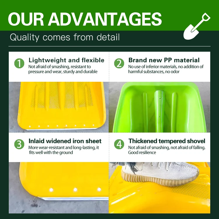 product wholesale   garden farming plastic snow shovel with wood handle for winter-6