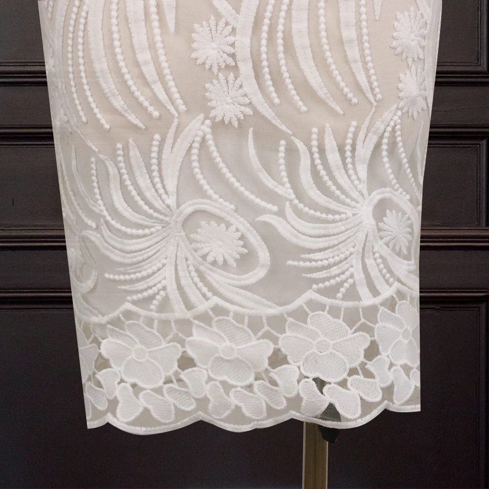 Latest Elegant White Lace Chic One Shoulder Ruffle Lady Evening Dress