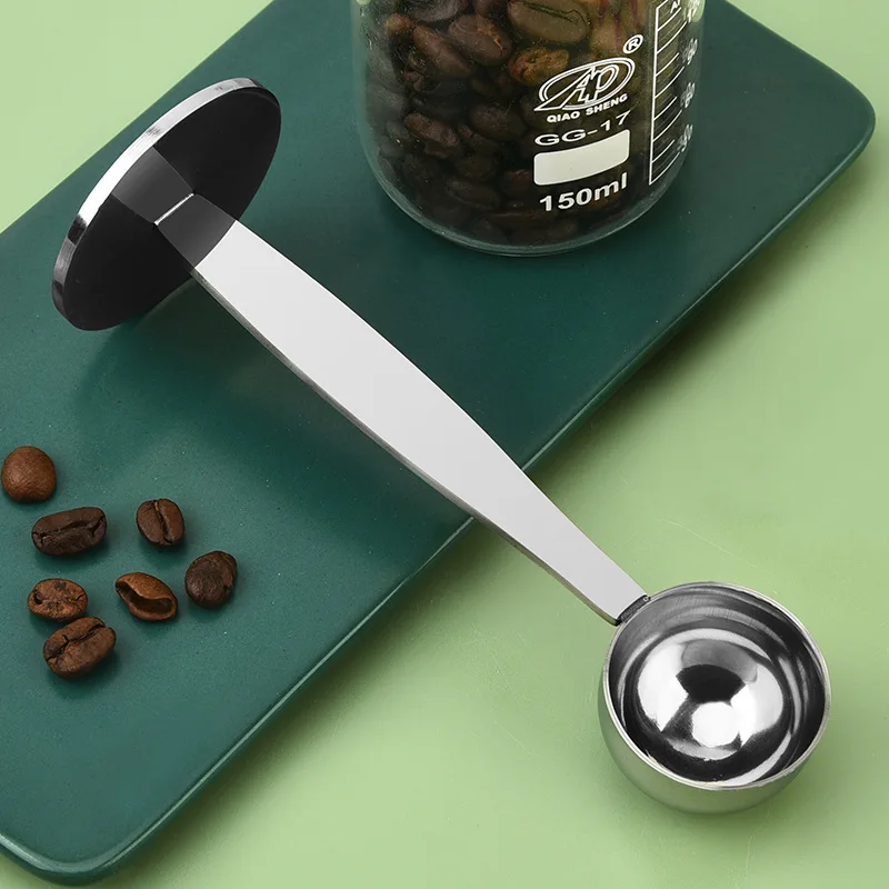 Stainless Steel Coffee Spoon Set Sugar and Powder 2 in 1 Bean Spoon with Measuring Spoon Stand
