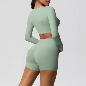 Custom Fabrics Long Sleeve Tank Top Workout Clothes Women Fitness Yoga Fitness Top Active Wear