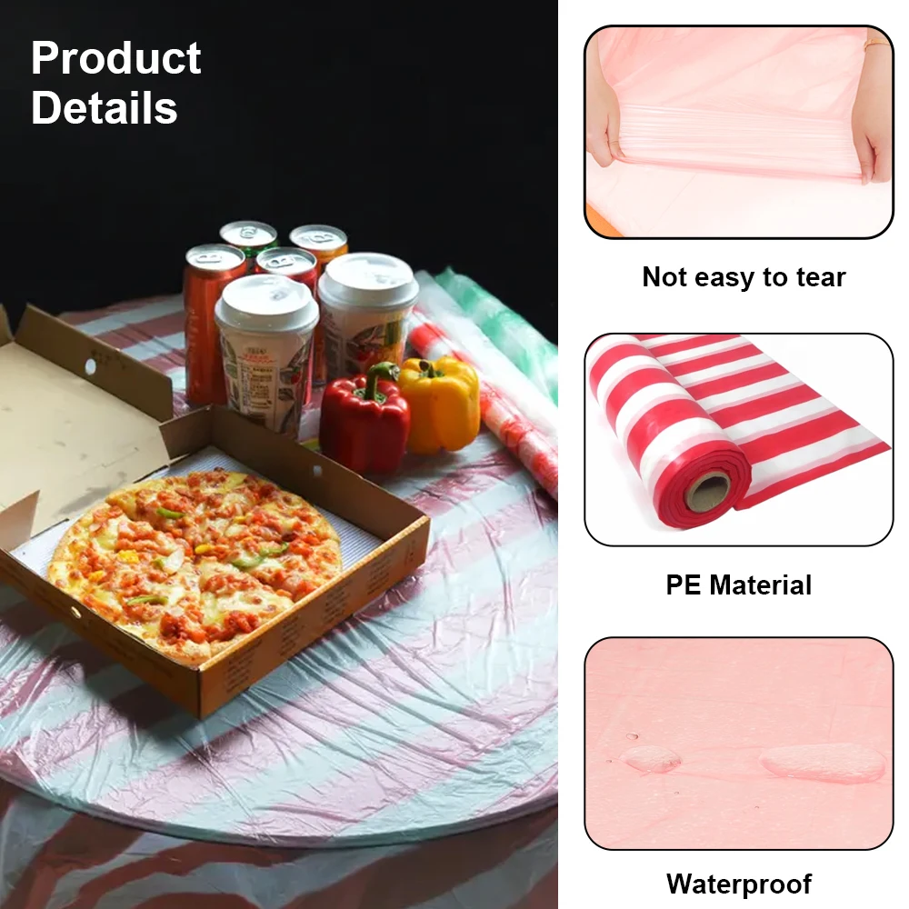 Waterproof Simple Convenience Rectangular Disposable Tablecloths Recycled Plastic Tablecloth