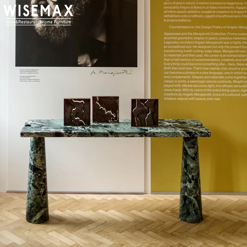 WISEMAX FURNITURE Marble Console Table Living Room Furniture Hallway Entrance Table Hotel Lobby Club Bar Decorative Table