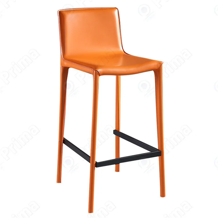 orange bar stools with backs