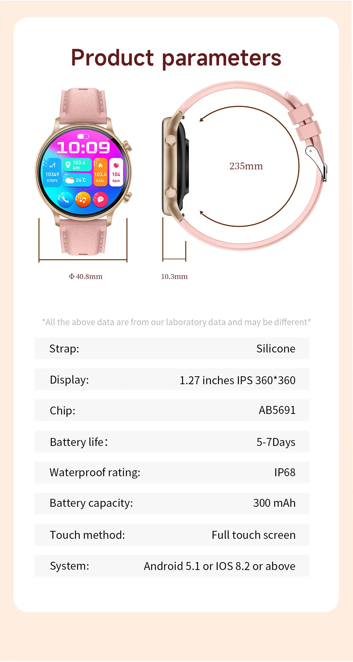 product womens waterproof fitness tracker smart watches for bt call answering pedometer heart rate monitor for android iphone-10
